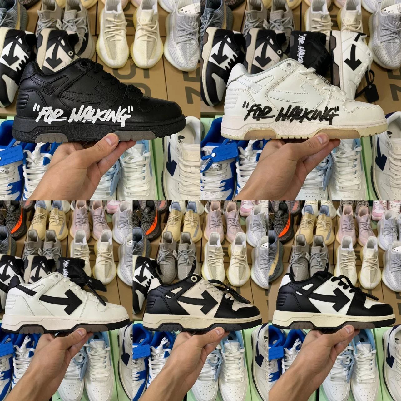 Off-White Out Of Office Low Top Leather Sneakers Panda
