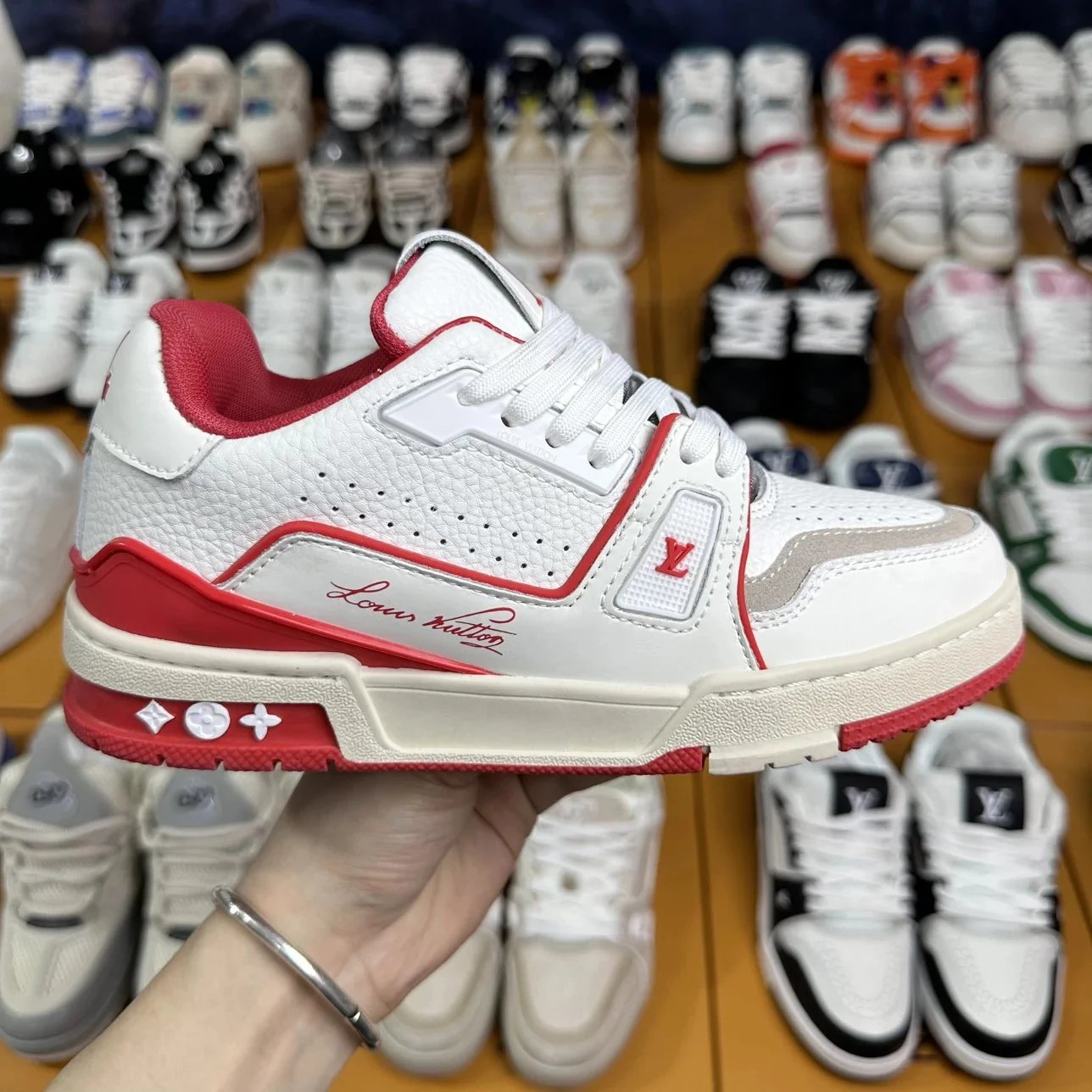 Louis Vuitton White Red 2025 Sneakers