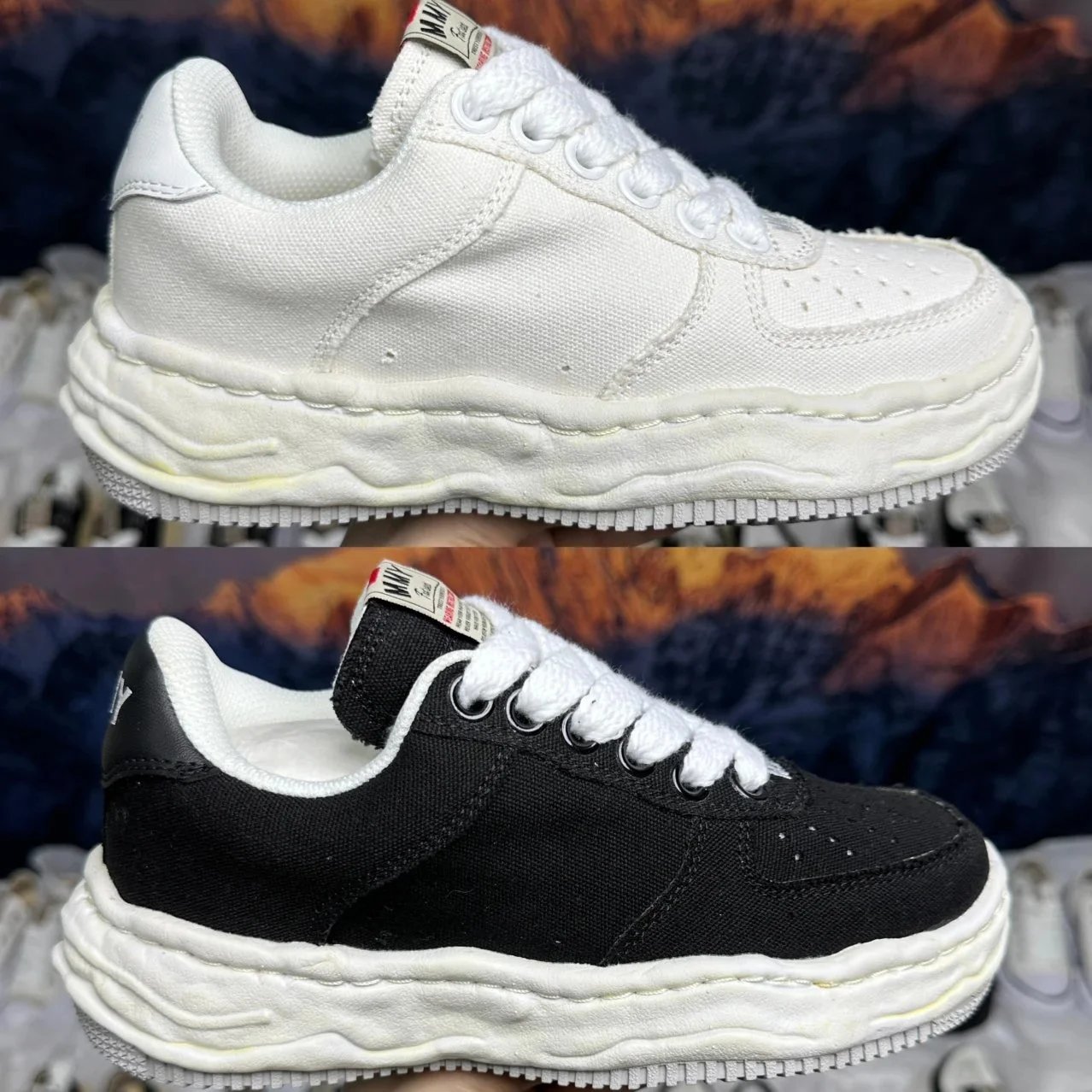 MIHARA YASUHIRO MMY Dissolved Sole Canvas Sneakers