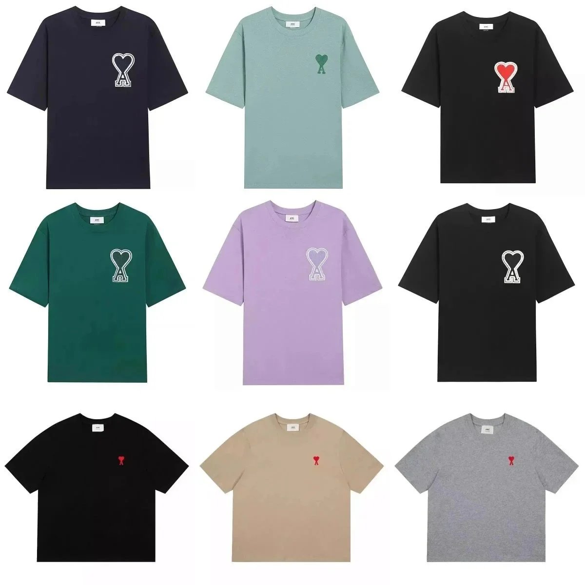 AMI Paris Heart Logo T-Shirts
