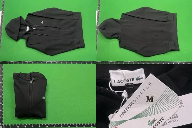 Lacoste Hoodies & Sweatshirts Zip-up hooded sweatshirt with crocodile chest logo and kangaroo pockets product detail image 1