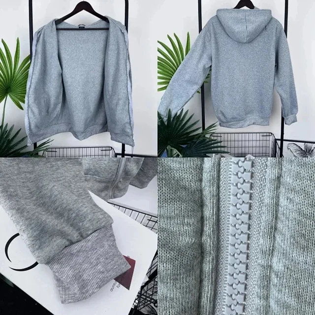 Lacoste Hoodies & Sweatshirts Zip-up hooded sweatshirt with crocodile chest logo and kangaroo pockets product detail image 4