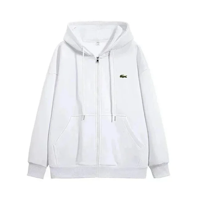 Lacoste Hoodies & Sweatshirts Zip-up hooded sweatshirt with crocodile chest logo and kangaroo pockets product detail image 7