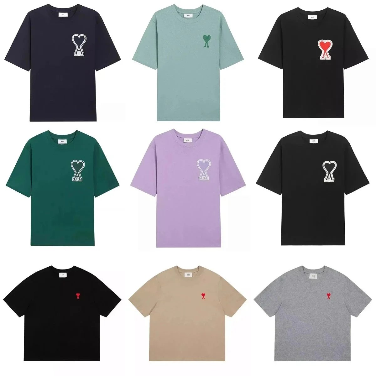 AMI Paris Heart Logo T-Shirts