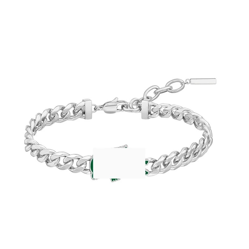 New Steel and Green Bracelet 18+4cm