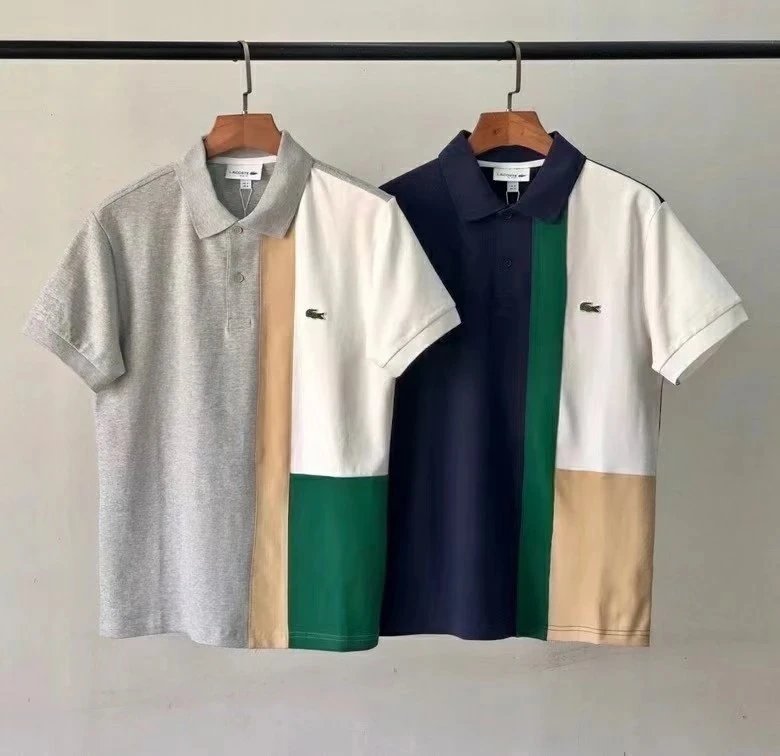 Lacoste French Crocodile Colorblock Men's Short Sleeve Polo Shirt