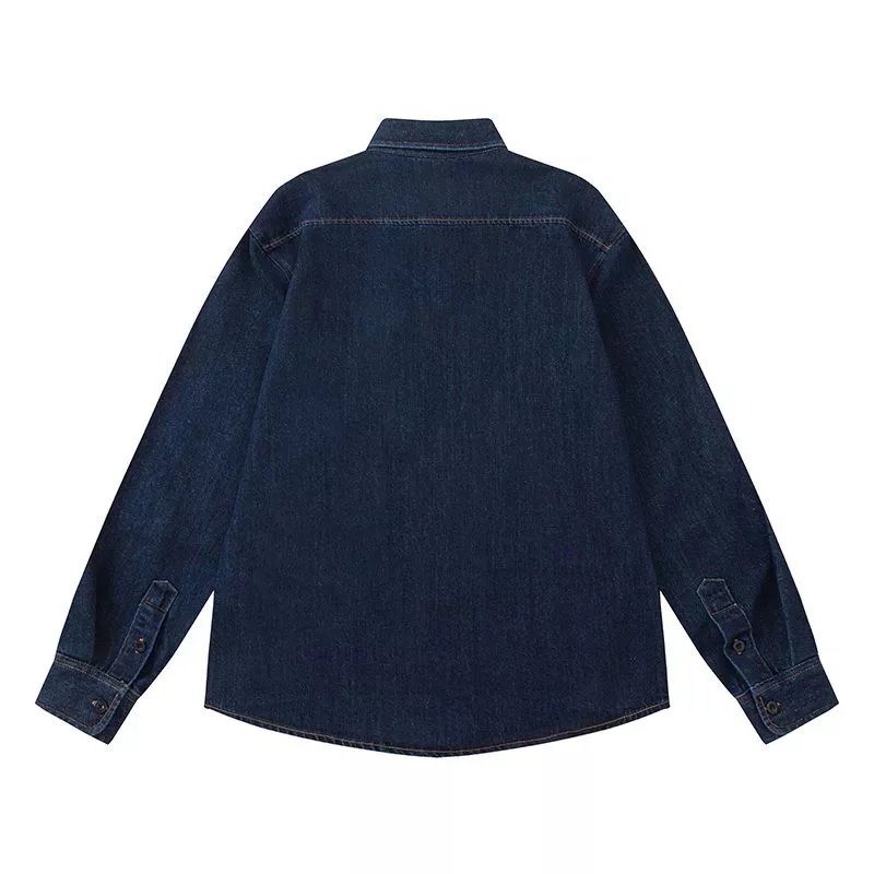 AMI Paris Shirts de Cœur Embroidered Denim Shirt image 3