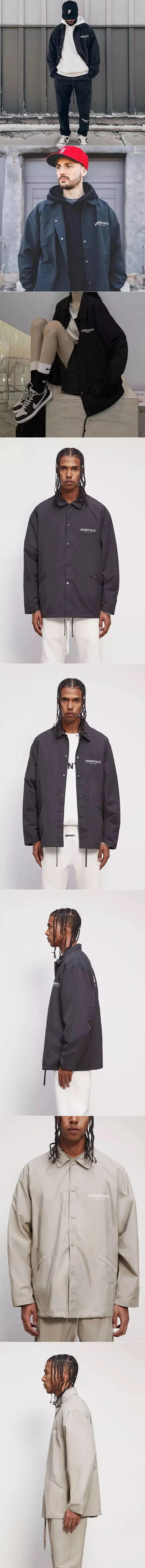 Fear of God Jackets Essentials logo coach jacket product detail image 3