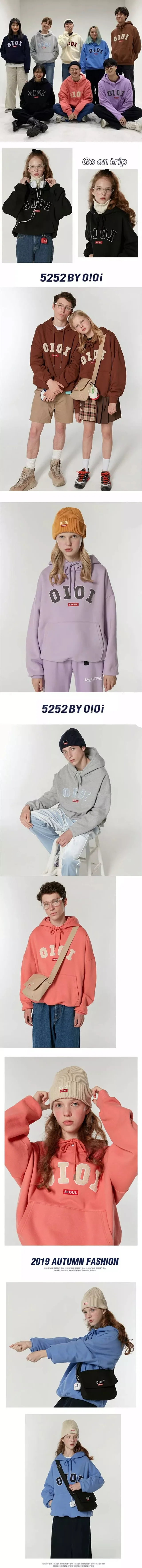 O!Oi Hoodies & Sweatshirts Flocked Logo Pullover Hoodie product detail image 3