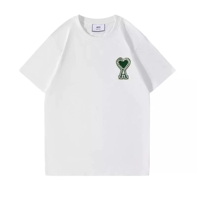 AMI Paris T-Shirts Heart Logo Embroidered Crewneck T-Shirt image 2