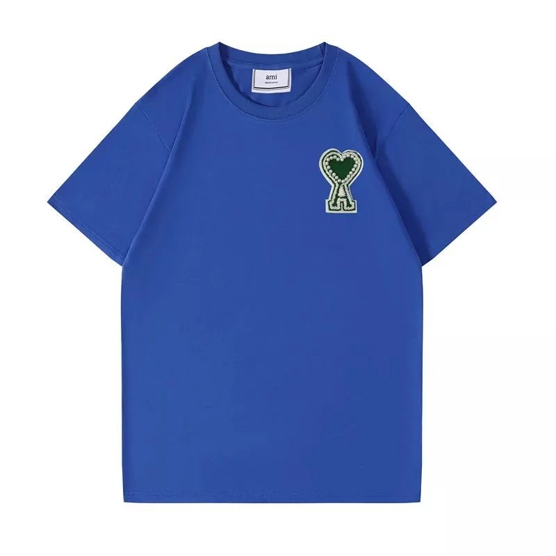 AMI Paris T-Shirts Heart Logo Embroidered Crewneck T-Shirt image 3