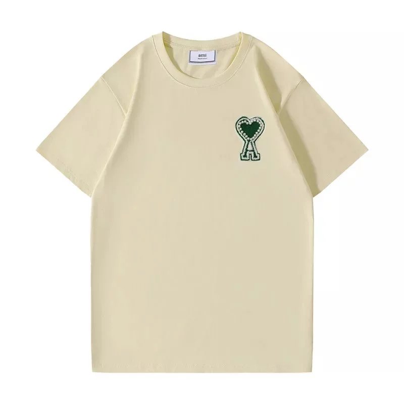 AMI Paris T-Shirts Heart Logo Embroidered Crewneck T-Shirt image 7