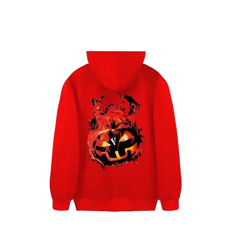 VLONE Hoodies & Sweatshirts Halloween flame pumpkin graphic pullover hoodie image 7