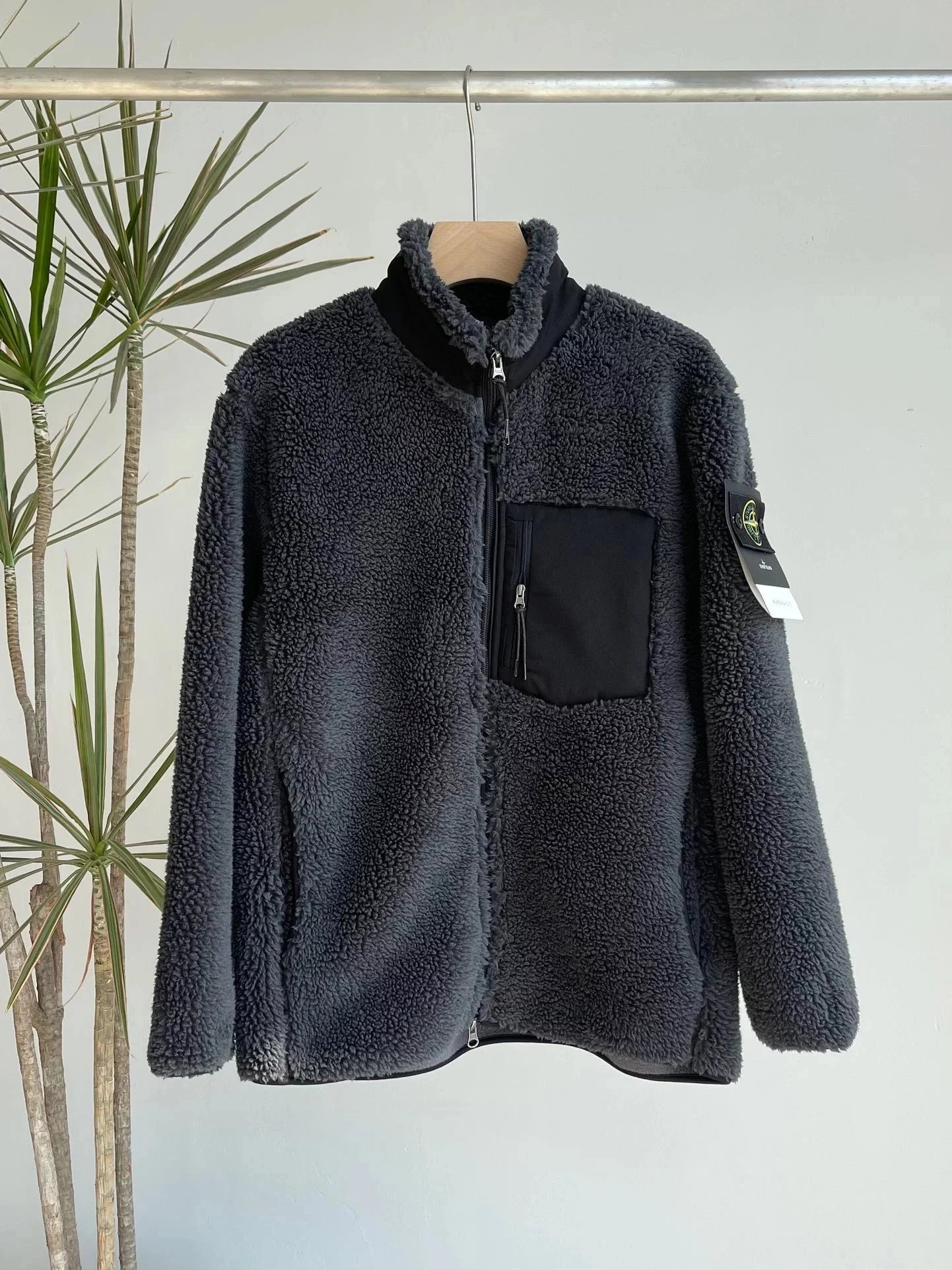 Stone Island Jackets Sherpa Fleece Zip Jacket with Chest Pocket image 6