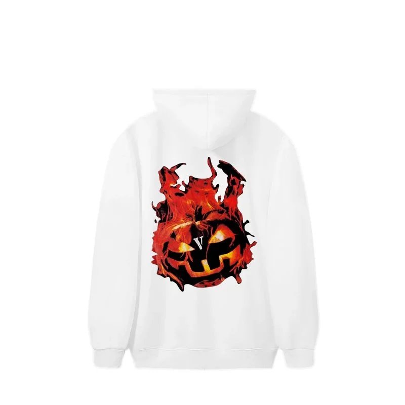 VLONE Hoodies & Sweatshirts Halloween flame pumpkin graphic pullover hoodie image 3