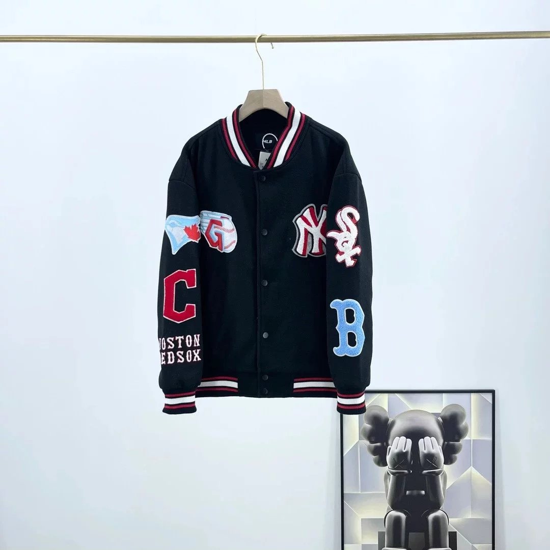 MLB Jackets Varsity Jacket with Embroidered Baseball Team Patches image 4