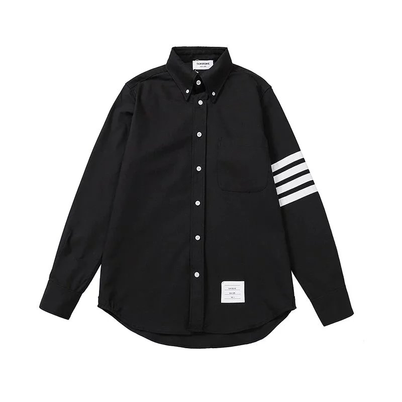 Thom Browne Shirts Four-Bar Arm Stripe Button-Down Shirt image 4