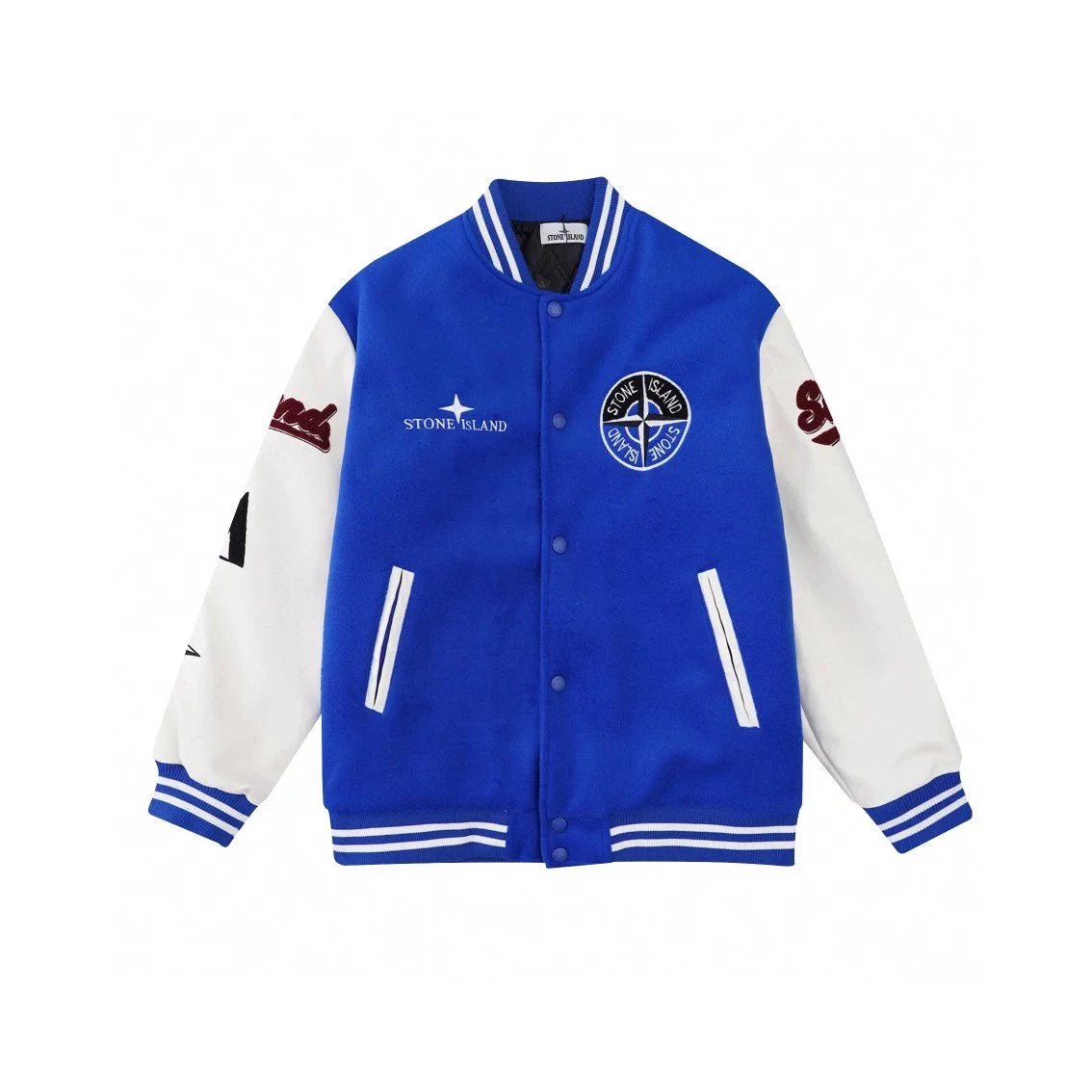 Stone Island Jackets Varsity Jacket with Contrast Faux-Leather Sleeves image 2