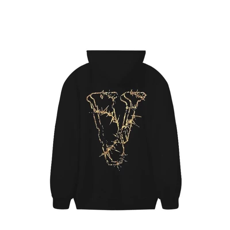 VLONE Hoodies & Sweatshirts Pullover hoodie with thorn-style front logo and large V back graphic image 3