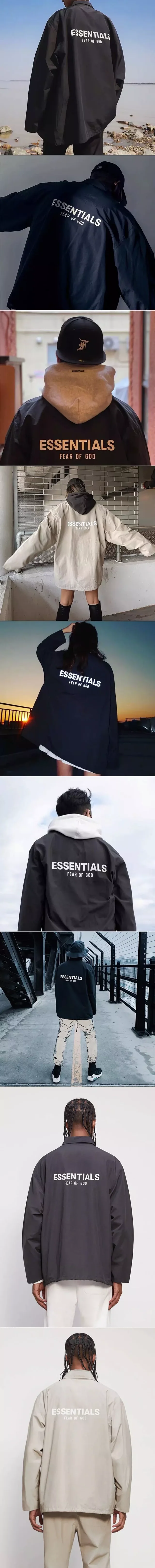 Fear of God Jackets Essentials logo coach jacket product detail image 4