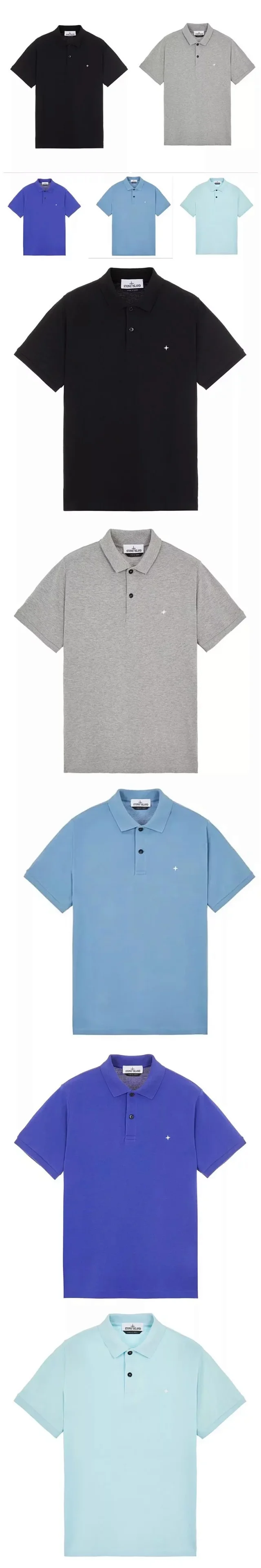 Stone Island Shirts Short-sleeve polo shirt with compass-star chest embroidery product detail image 4