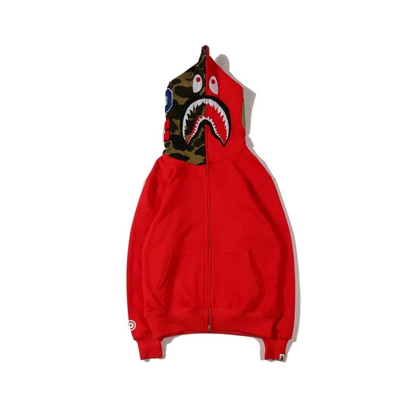 Unbranded Hoodies & Sweatshirts Full-Zip Shark Face Camouflage Hooded Sweatshirt image 6