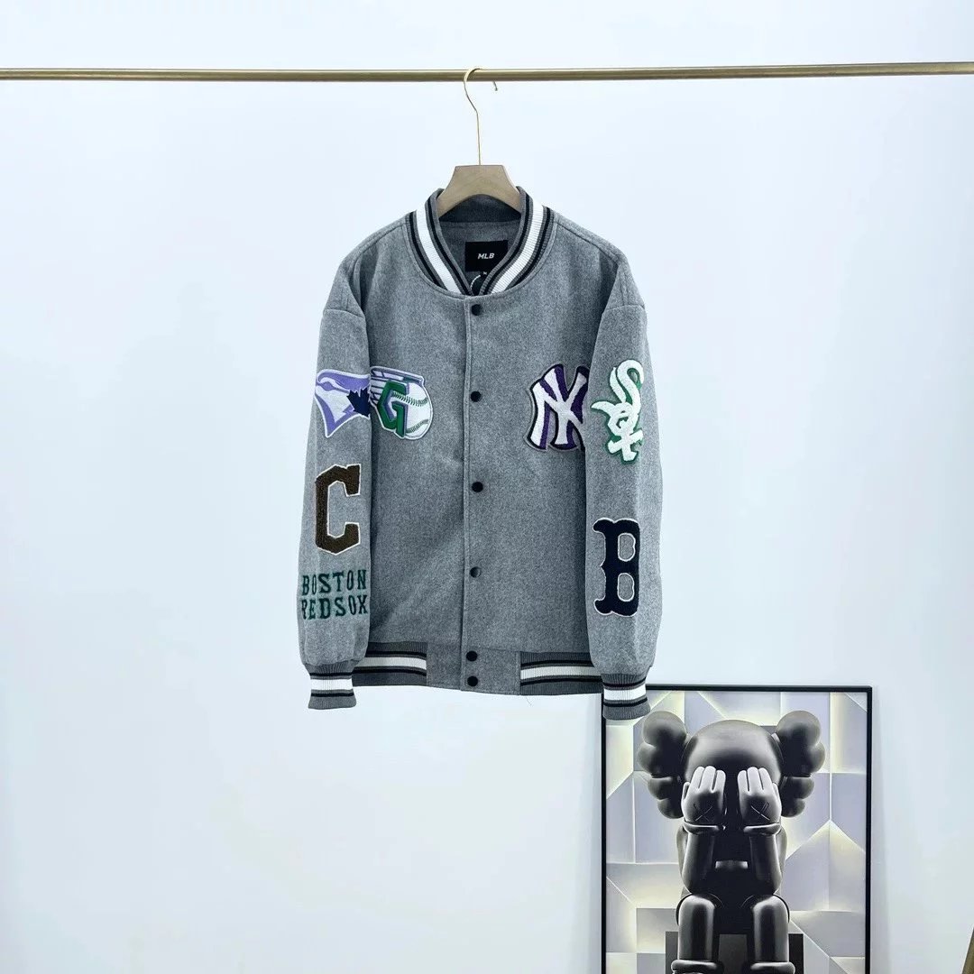 MLB Jackets Varsity Jacket with Embroidered Baseball Team Patches image 3