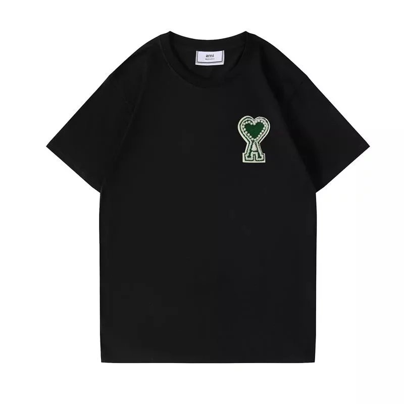 AMI Paris T-Shirts Heart Logo Embroidered Crewneck T-Shirt image 6