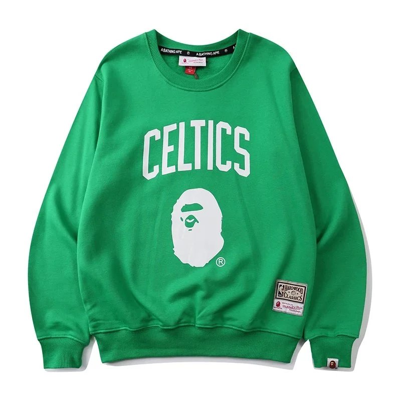 A Bathing Ape Hoodies & Sweatshirts NBA Team Graphic Crewneck Sweatshirt — 852 Green
