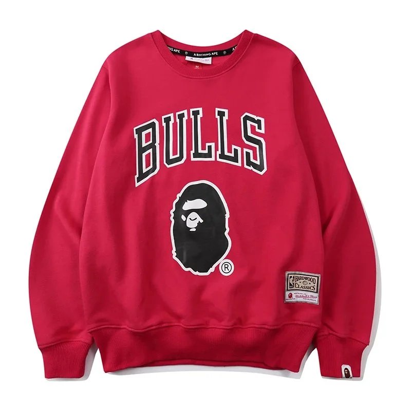 A Bathing Ape Hoodies & Sweatshirts NBA Team Graphic Crewneck Sweatshirt — 857 red