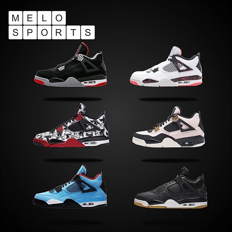 Air Jordan 4 AJ4新黑红黑镭射热熔岩涂鸦蓝麂皮大理石运动鞋308497-060
