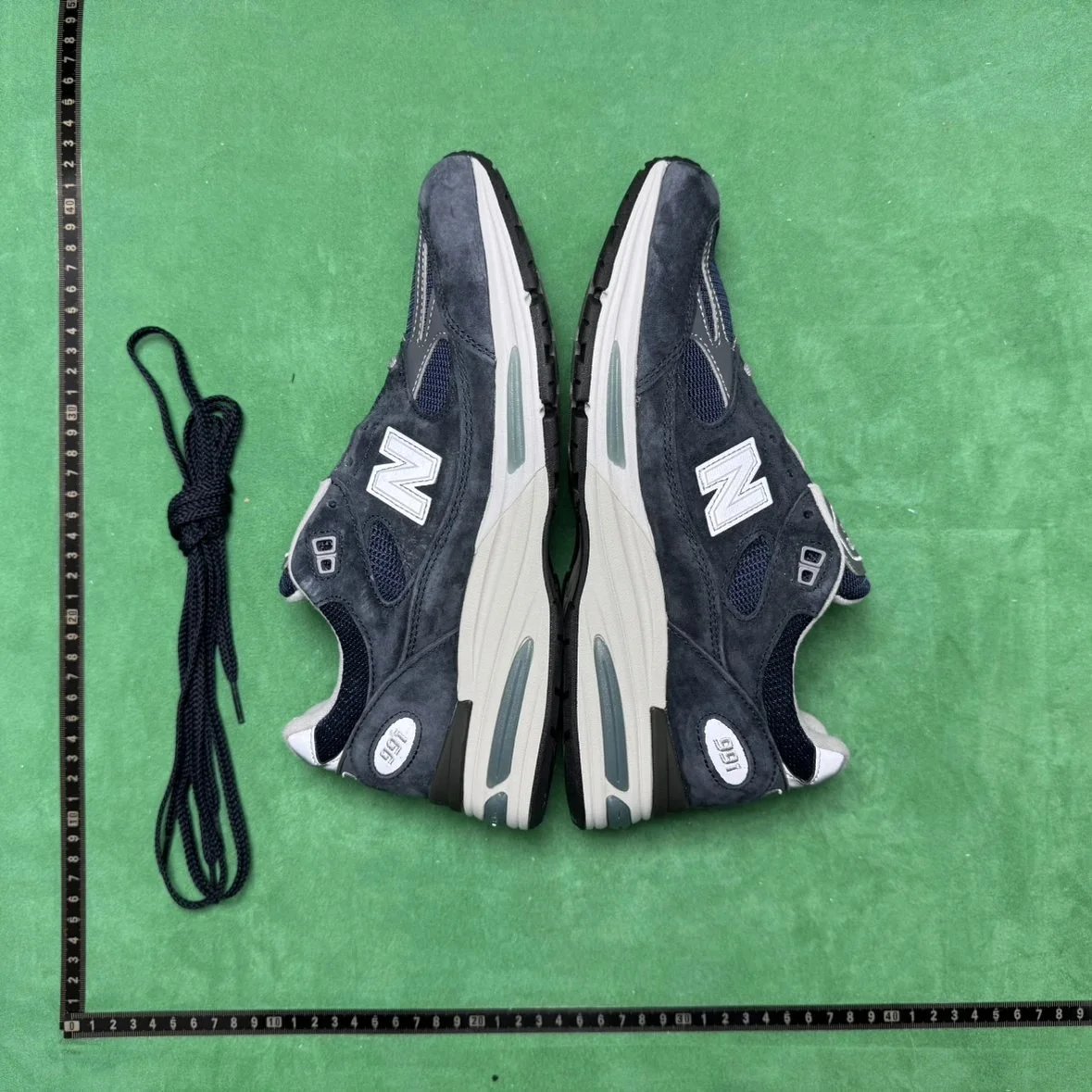 New Balance 991 Olive Green Black Sneakers - 4