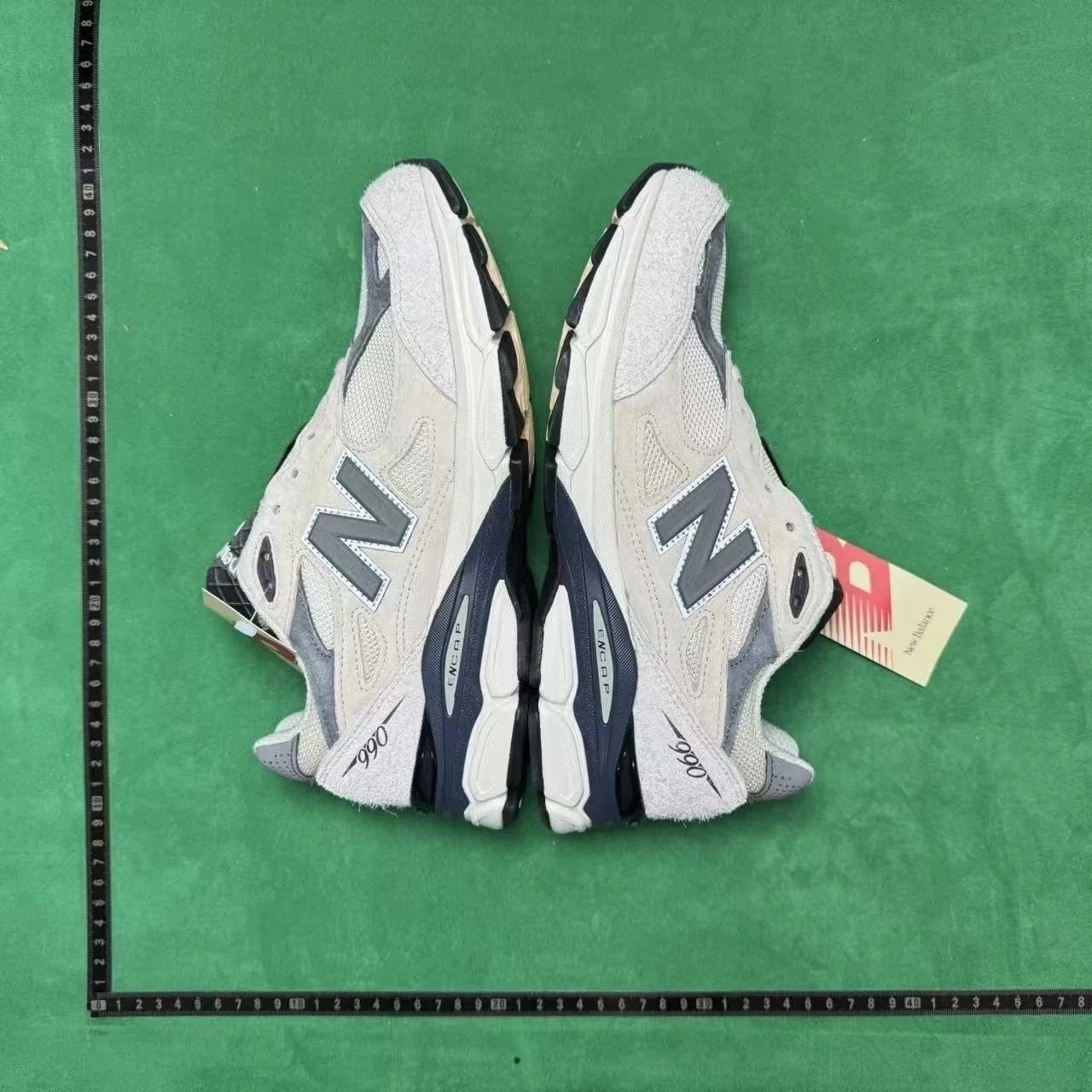 New Balance 9060 Beige Navy Sneakers