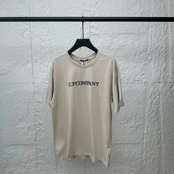 C.P. Company Logo Print Beige T-Shirt - 1
