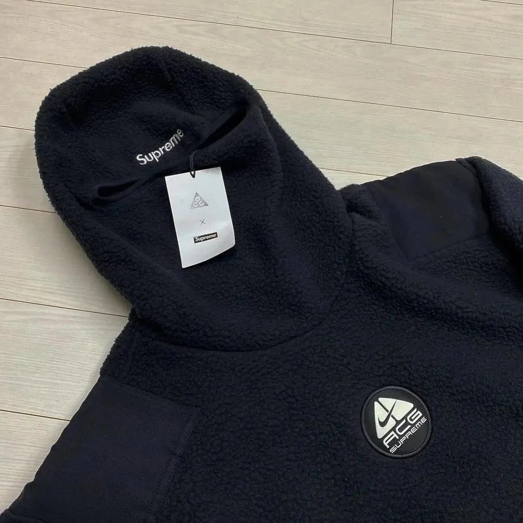 Nike ACG Fleece Hooded Jacket Beige/Olive Green Outerwear - 8