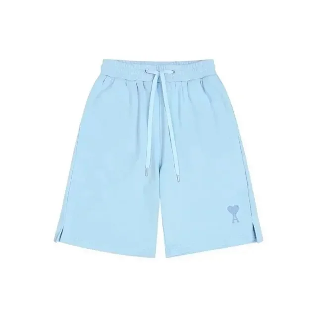 AMI Paris Shorts Drawstring with de Cœur heart patch product detail image 12