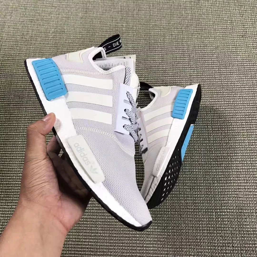 NMDR1白灰蓝圣保罗二代男女网面透气跑步鞋