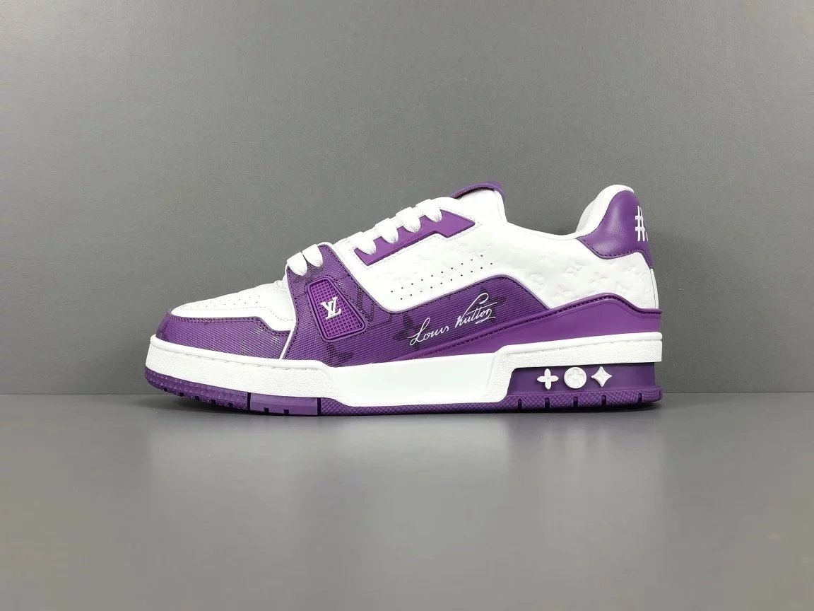 white and purple print