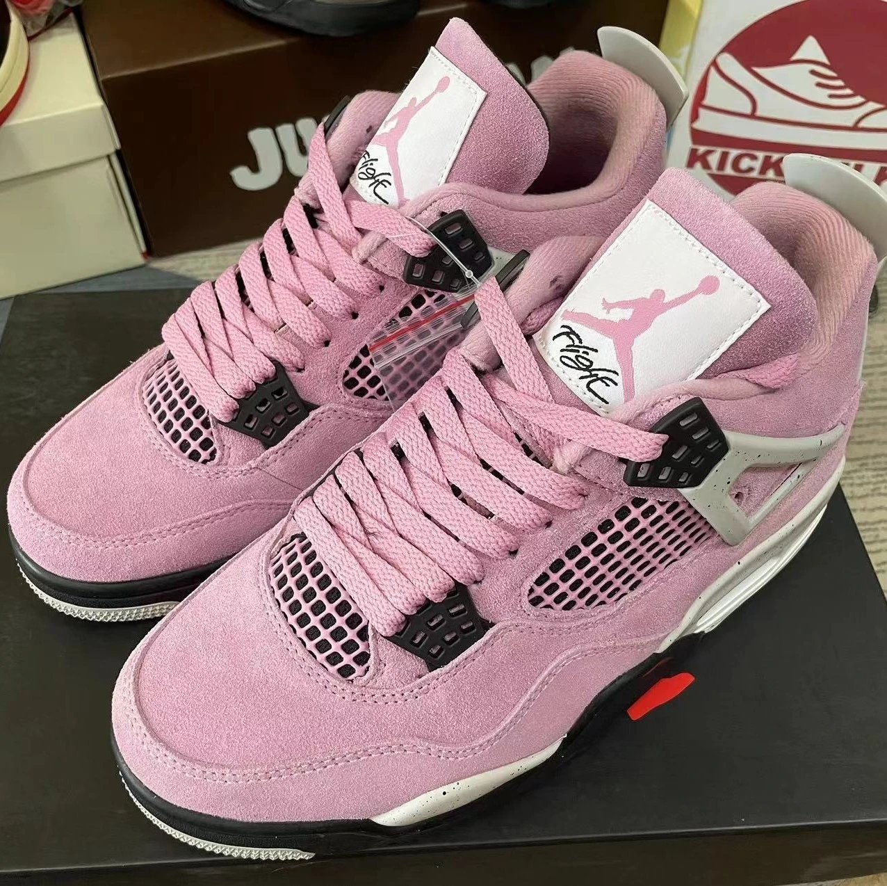 Air Jordan 4 “Orchid” AJ4 Women's Sakura Pink & Black Retro Basketball Shoes AQ9129-501
