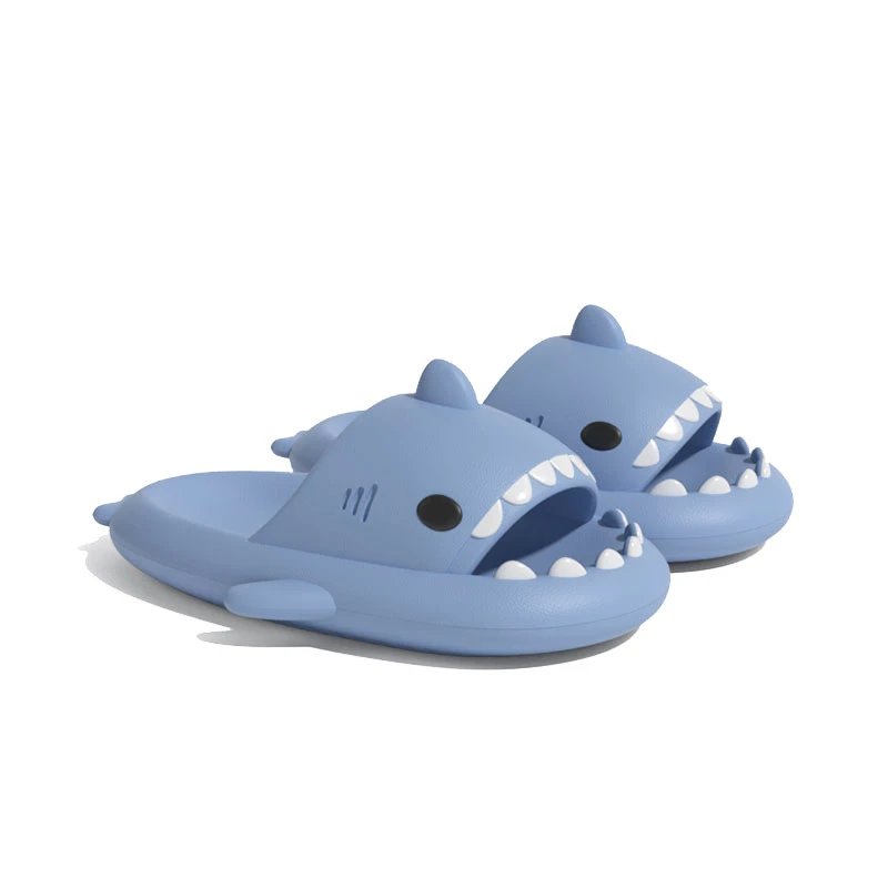 Shark slippers for women in summer, indoor and outdoor living, home bathroom, shower, thick bottom, wear-resistant couple, cool slippers for men - LMLSPSH0101