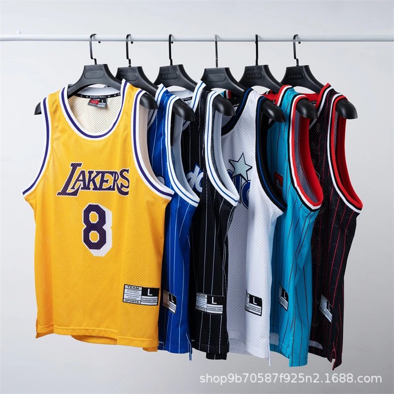 Lakers 8 Yellow Retro Mesh Basketball Jersey