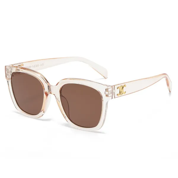 Design Square Frame Transparent Brown Sunglasses - 1
