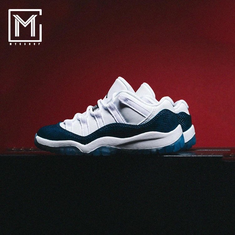 Air Jordan 11 AJ11蓝蛇爆裂纹儿童运动篮球鞋 CD6848-BQ7101-102