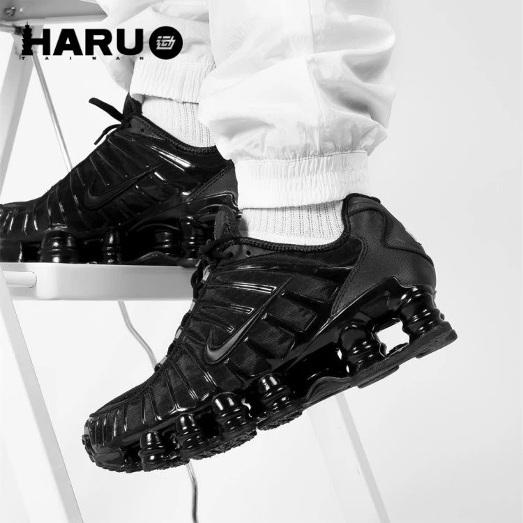 HARU Nike Shox TL Black Warrior Pure White Men's and Women's Air Column Spring Shoes AV3595-002-100