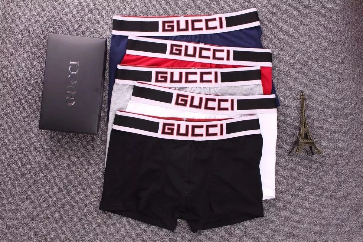 Gucci Men's Underwear Trendy Fashion Men's Boxer Briefs Modal Comfortable Sweat-Absorbent Boxer Shorts Hong Kong Daigou Men's Trunks
