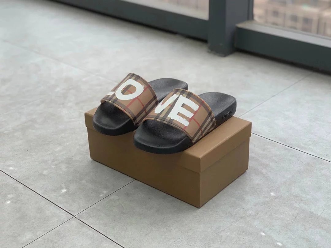 Burberry Check-Strap Slide Sandals Black - 23