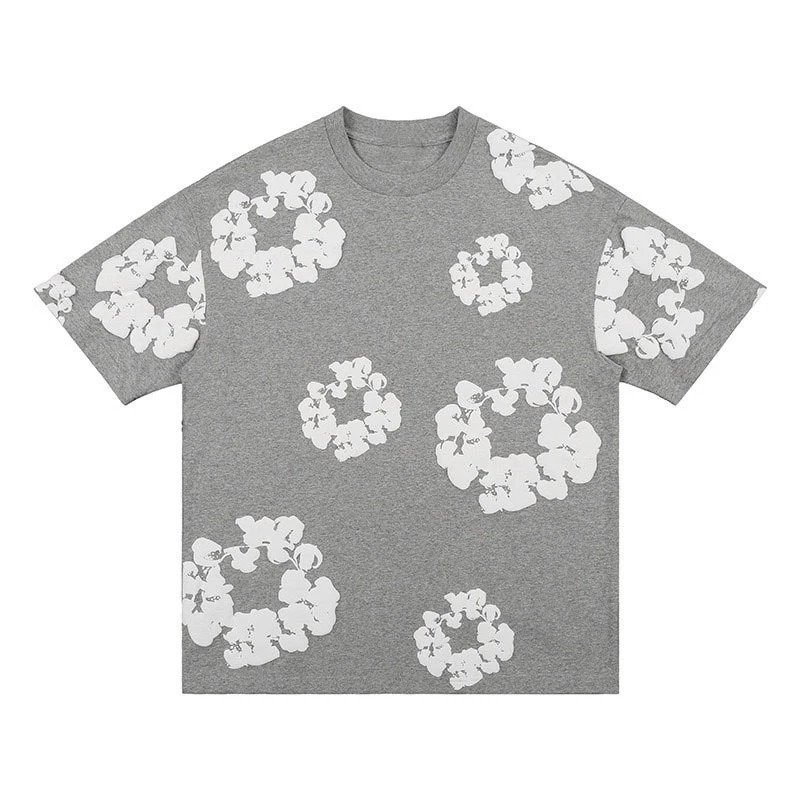 2024 Fashion Printed Loose T-shirt Hip Hop Street Wear Men's and Women's Pullover Casual Top
