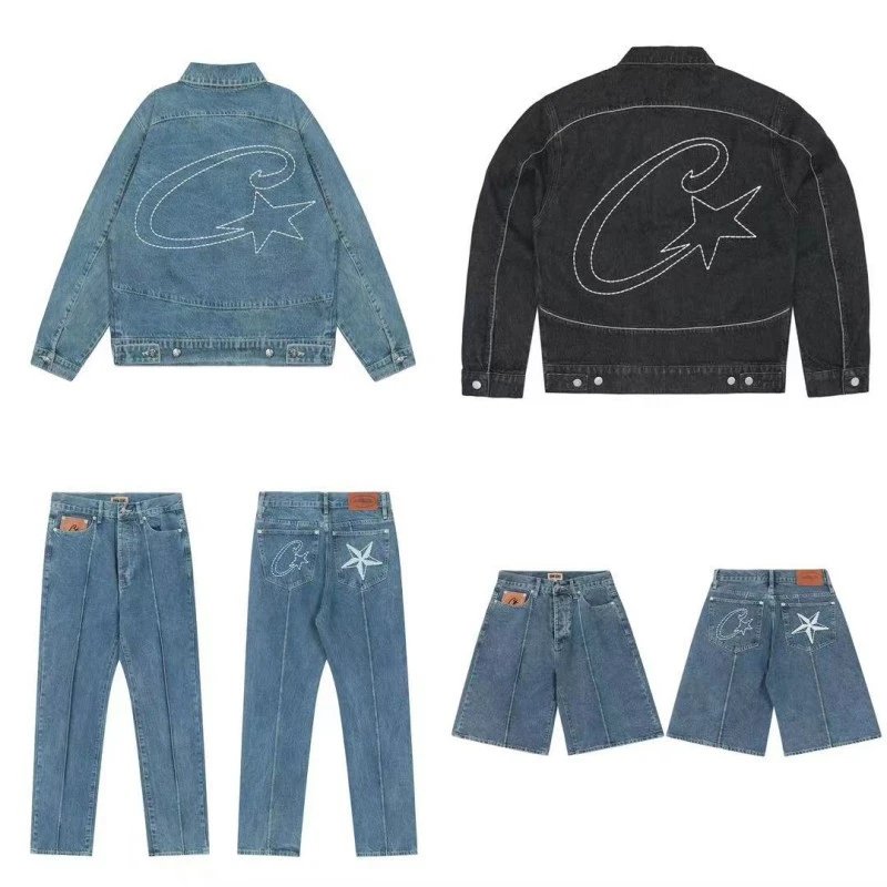Foreign trade an island casual suit high street men and women couple denim jacket jacket casual jeans