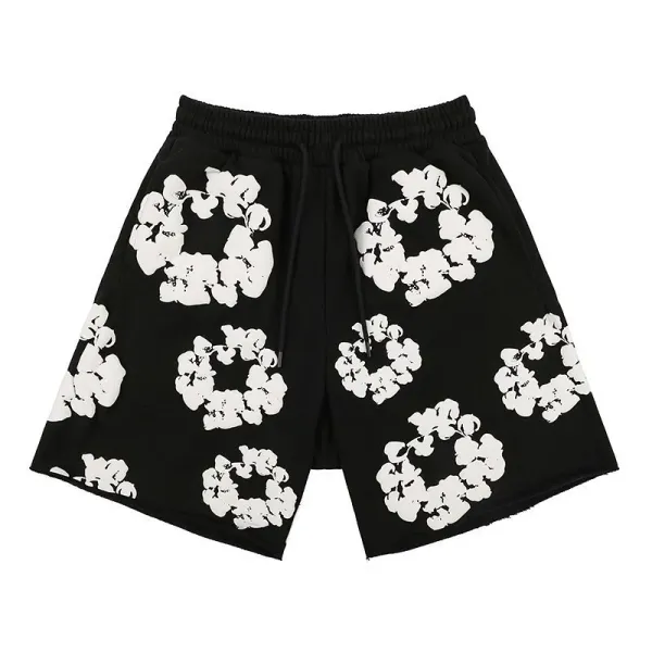 Design Floral Print Purple Sweatpants - 18