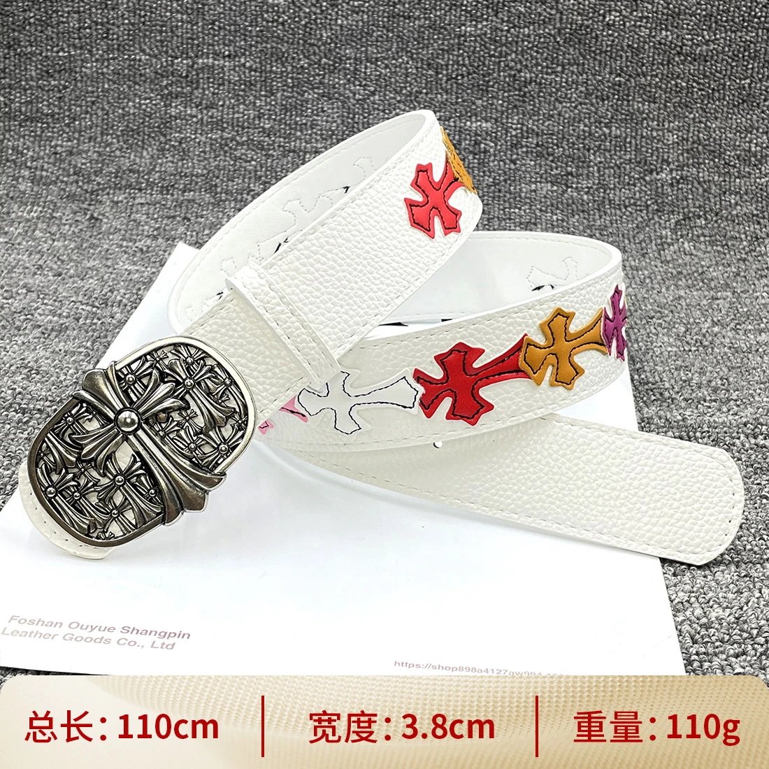 [White background color cross 110cm] [More than ten characters] Belt